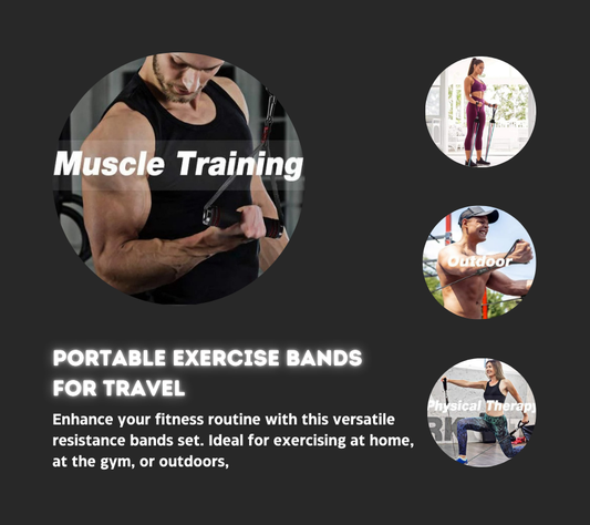 5 in 1 Resistance Bands Set with Handles & Door Anchor – 5 Fitness Bands for Home Workouts, Physical Therapy, Gym