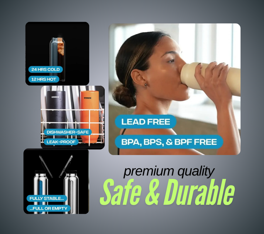 AquaMount™: 24oz (720 ml) Stainless Steel Reusable Water Bottle with MagSafe